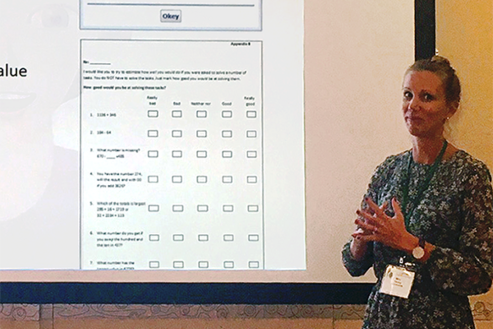 Betty Tärning presenting the paper at CogSci 2017